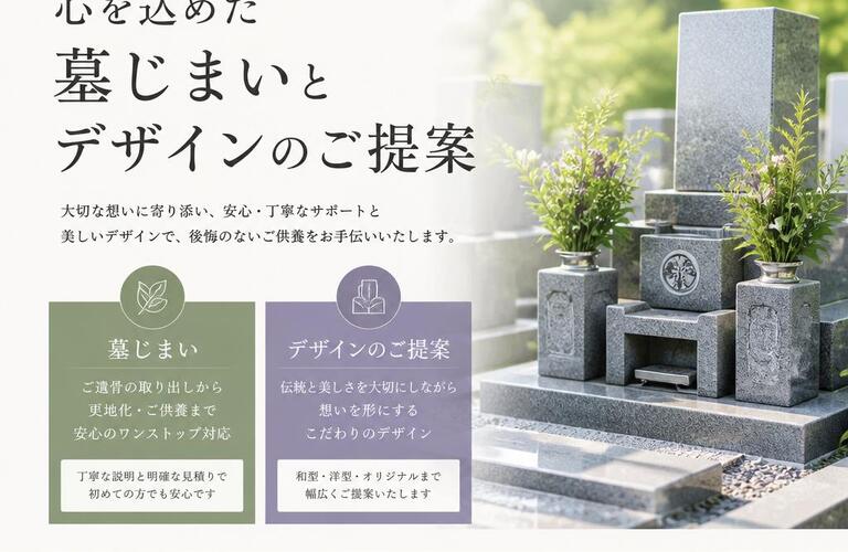 府中で選ばれる石材店、心を込めた墓じまいとデザインのご提案