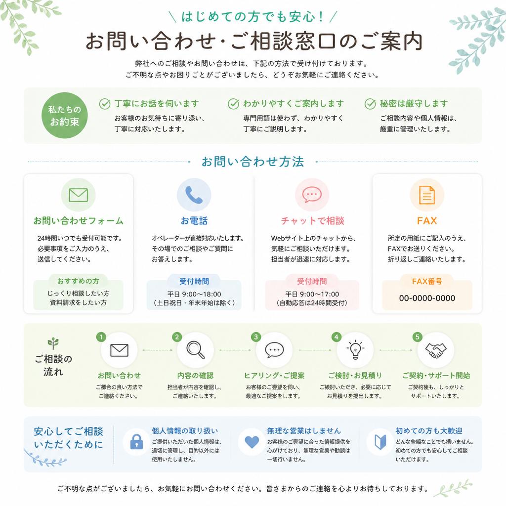 まずはお気軽にお問い合わせを！