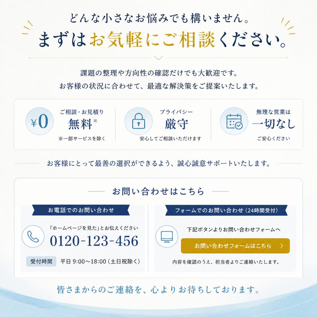 今すぐ、お問い合わせを！