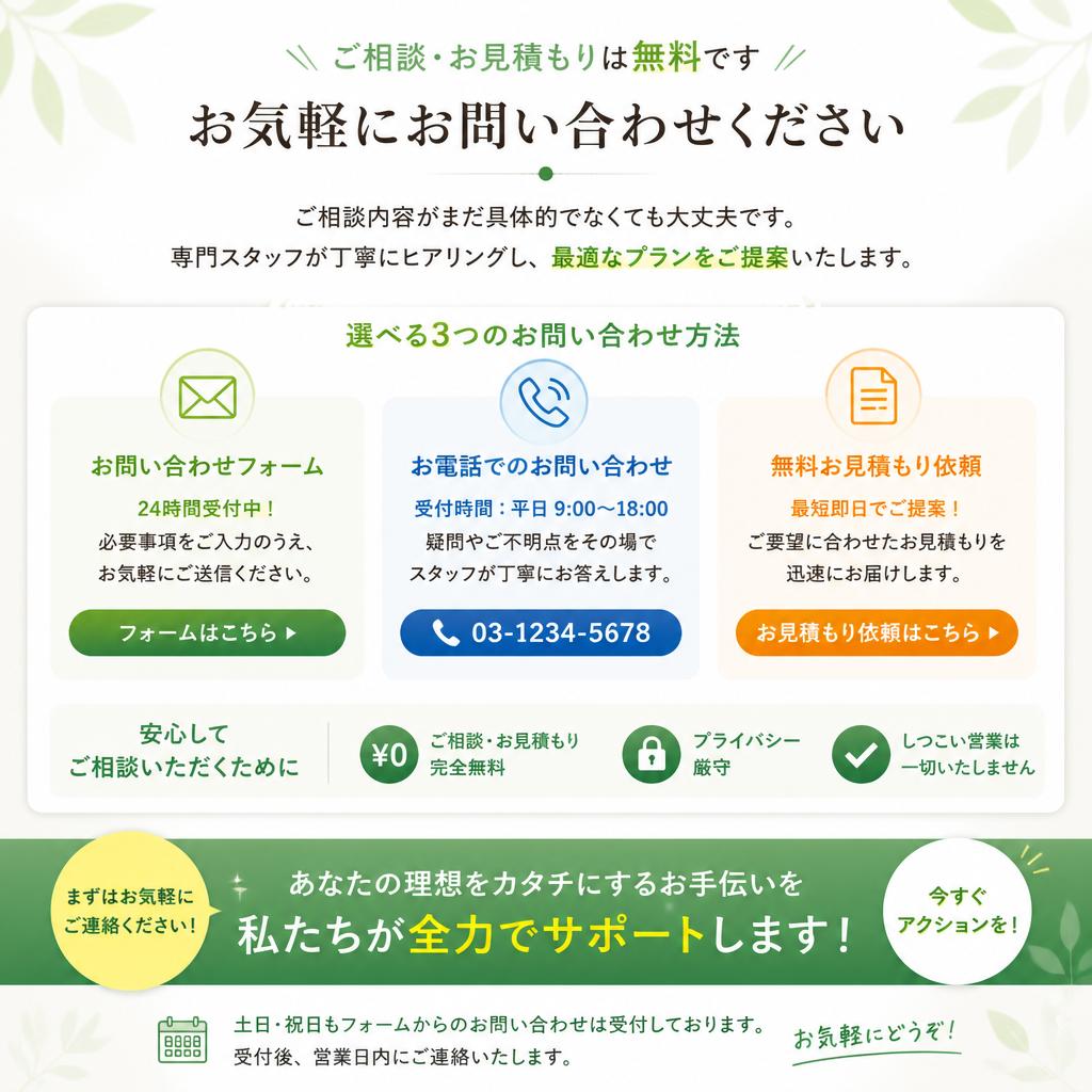 今すぐお問い合わせを！